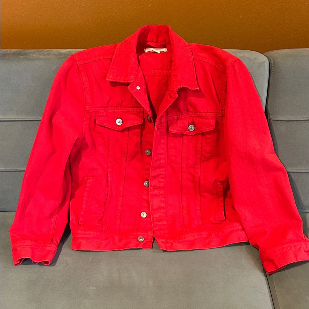 H&M Vibrant Red Jean Jacket